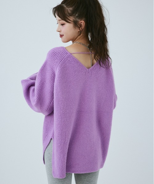 「MIEL CRISHUNANT」 長袖ニット FREE ブルー レディース_画像5