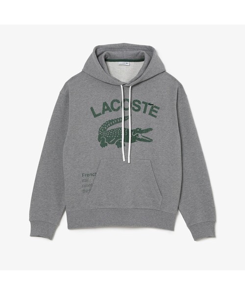 LACOSTE グレー フードパーカー LACOSTE（ラコステ） プルオーバーパーカー 3 グレー メンズ