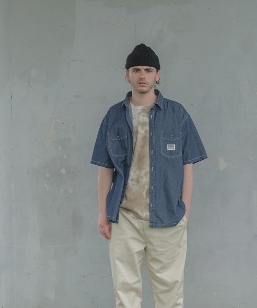 「SIDEWAY STANCE」 半袖シャツ MEDIUM グリーン メンズ_画像2