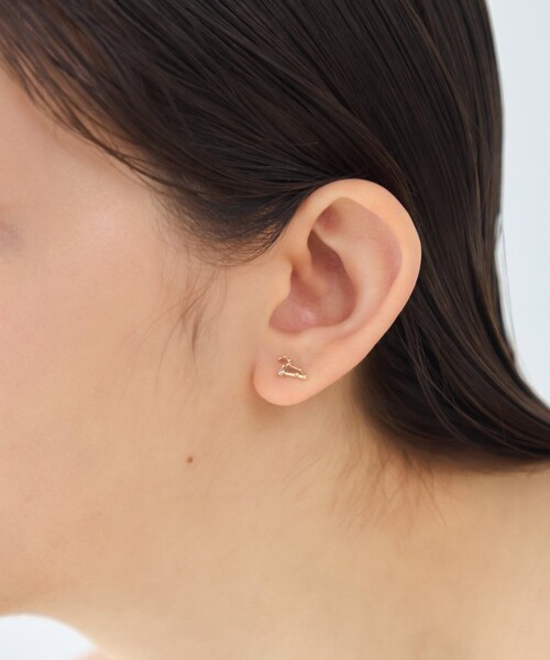 ピアス 「ゾディアック」 K10YG ダイヤモンド ピアス /しし座 レディースの画像