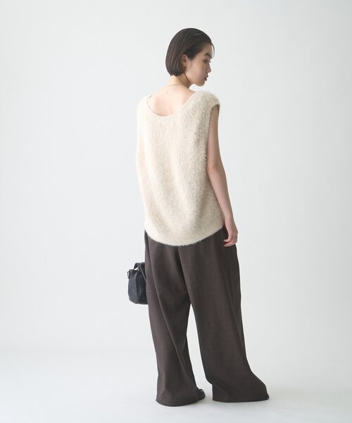 ワイドパンツ スラックス パンツ 「UNISEX」タックボリュームワイドスラックスパンツ/サイドラインスラックス レディース メンズの画像