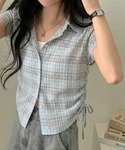 ブラウス シャツ 夏 半袖 「春夏新作」サイド...の詳細画像5