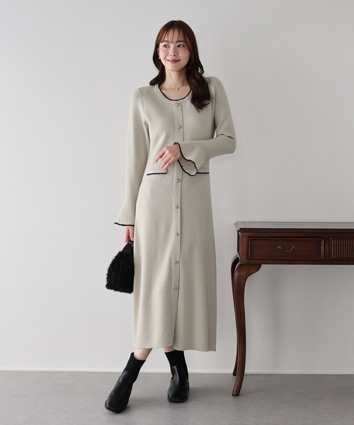 「BLUEEAST」 ニットワンピース MEDIUM ブラック レディース_画像2
