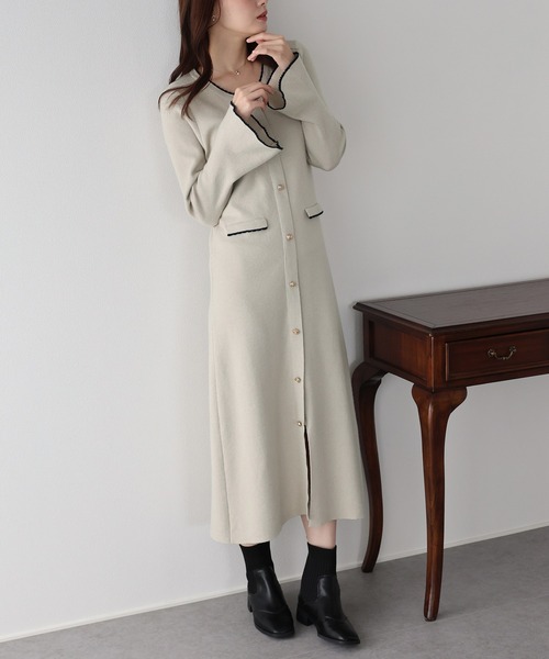 「BLUEEAST」 ニットワンピース MEDIUM ブラック レディース_画像4