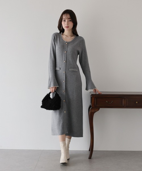 「BLUEEAST」 ニットワンピース MEDIUM ブラック レディース_画像6