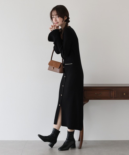 「BLUEEAST」 ニットワンピース MEDIUM ブラック レディース_画像8