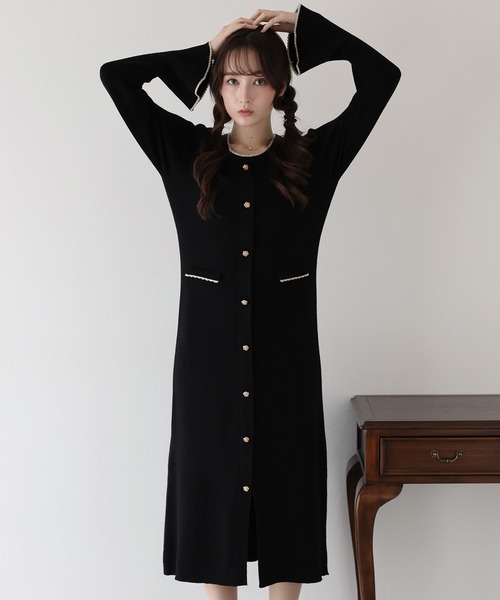 「BLUEEAST」 ニットワンピース MEDIUM ブラック レディース_画像9