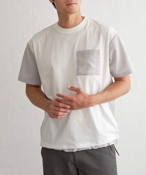 tシャツ 冷感異素材コンビTシャツ メンズ | ikka | 01