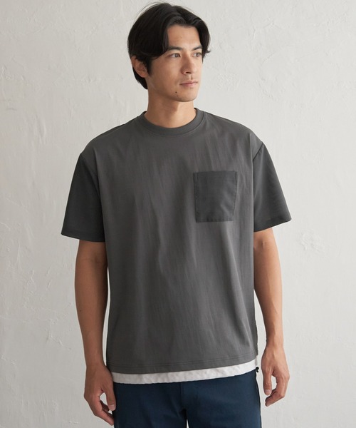 tシャツ 冷感異素材コンビTシャツ メンズ | ikka | 06