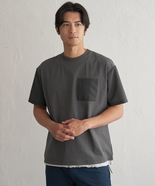 tシャツ 冷感異素材コンビTシャツ メンズ | ikka | 08