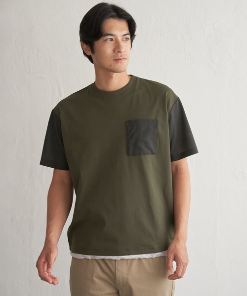 tシャツ 冷感異素材コンビTシャツ メンズ | ikka | 21