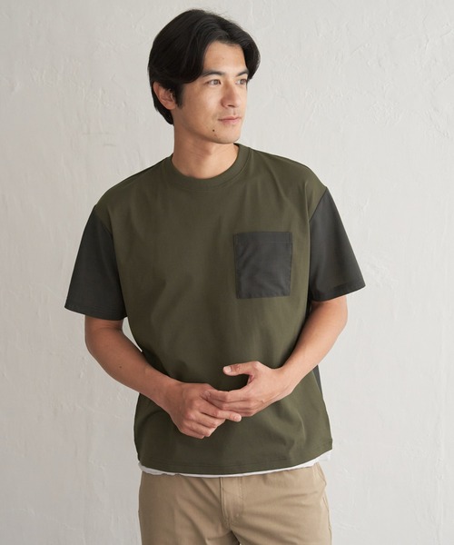 tシャツ 冷感異素材コンビTシャツ メンズ | ikka | 22