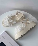 厚底 サンダル 夏 シャイニーフリル厚底ストラ...の詳細画像3