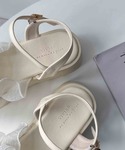 厚底 サンダル 夏 シャイニーフリル厚底ストラ...の詳細画像4