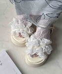 厚底 サンダル 夏 シャイニーフリル厚底ストラ...の詳細画像5
