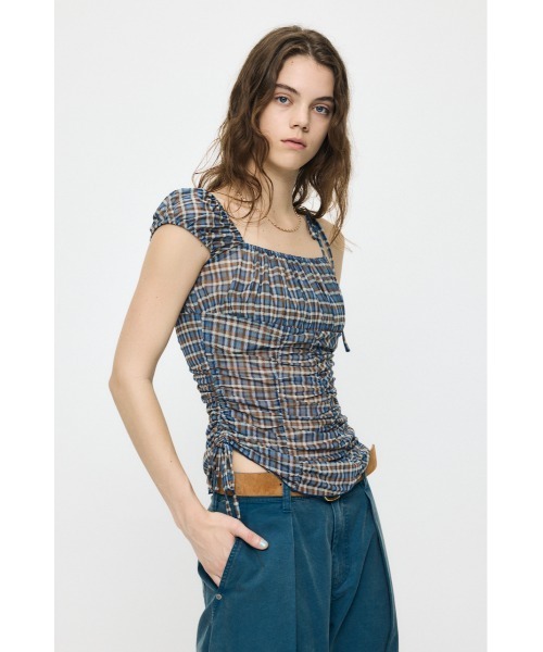 MOUSSY（マウジー） タンクトップ ノースリーブ ASYMMETRY GATHER
