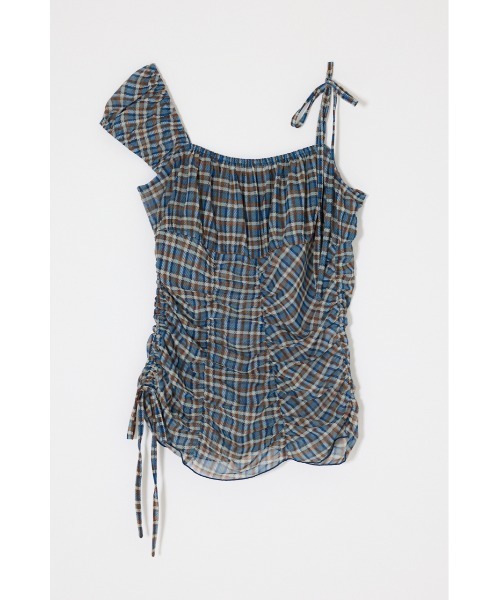 MOUSSY（マウジー） タンクトップ ノースリーブ ASYMMETRY GATHER