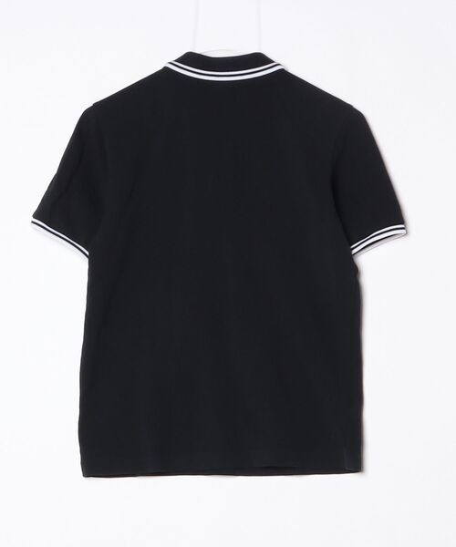 「FRED PERRY」 ワンポイント半袖ポロシャツ UK8 ブラック レディース_画像2