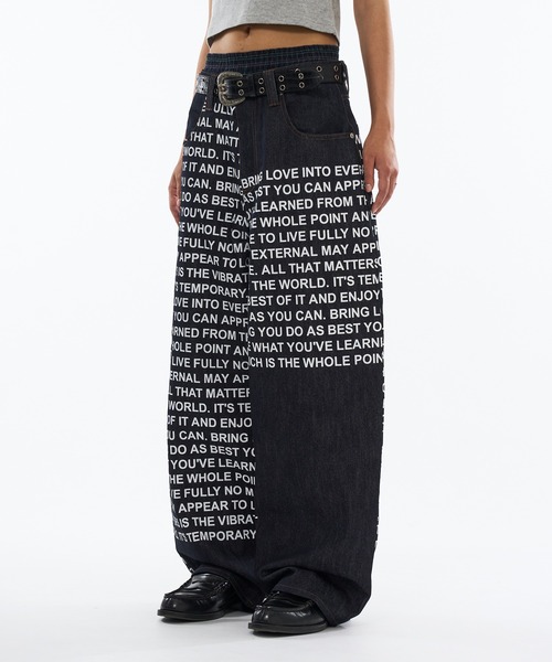 「WISH FOR EVER」 デニムパンツ MEDIUM ブラック メンズ_画像2