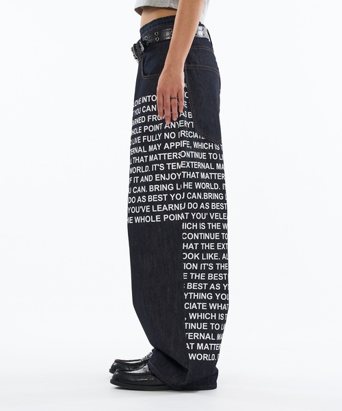 「WISH FOR EVER」 デニムパンツ MEDIUM ブラック メンズ_画像3