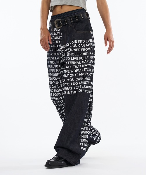 「WISH FOR EVER」 デニムパンツ MEDIUM ブラック メンズ_画像6