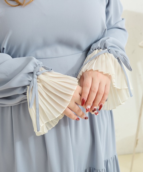 Louiosy（ルオシー） 7分袖ワンピース X-LARGE ライトブルー