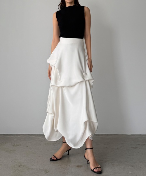 「Louere」 ロングスカート X-LARGE ブラック レディース_画像6