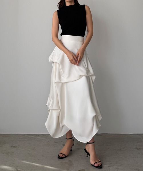 「Louere」 ロングスカート X-LARGE ブラック レディース_画像8