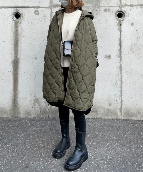 新品・未使用 タグ付きEmma Taylorキルティング ロングコート38 美シルエット3wayキルティングフードコート Emma Taylor│STYLEDOOR