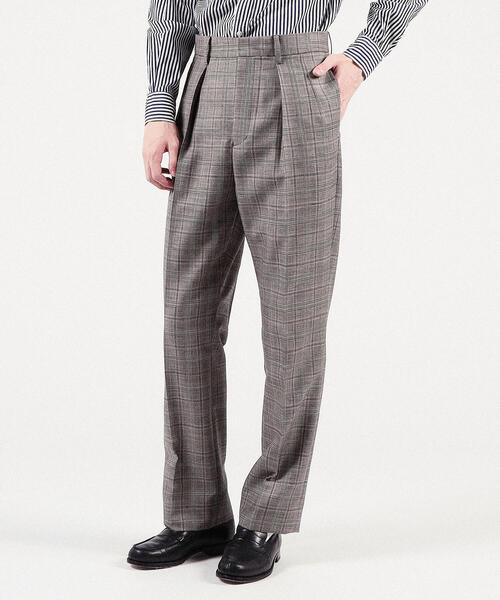 パンツ シェットランドウール 1プリーツパンツ シェットランドウール