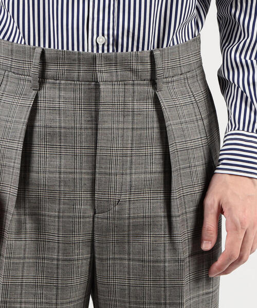パンツ シェットランドウール 1プリーツパンツ シェットランドウール