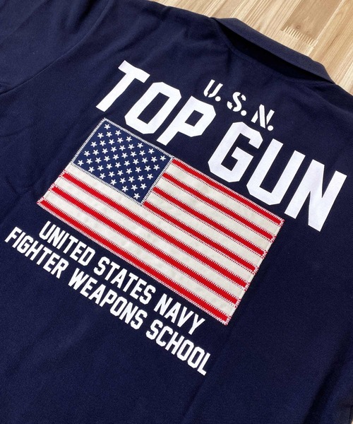 AVIREX（アヴィレックス） ポロシャツ FLAG TOPGUN 半袖ポロシャツ 