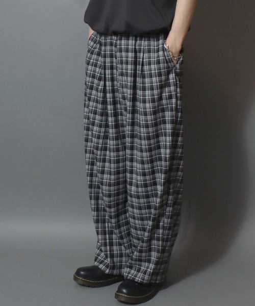 90s agnes b フランス製 ウール 1タック センタープレス スラックス ANPAS（アンパス） ワイドパンツ スラックス Center-Press 2-Tuck Wide