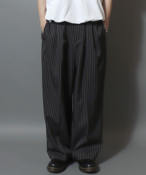 ANPAS（アンパス） ワイドパンツ スラックス Center-Press 2-Tuck Wide