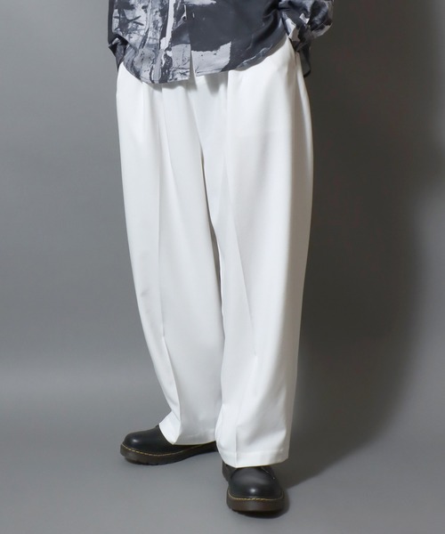 ANPAS（アンパス） ワイドパンツ スラックス Center-Press 2-Tuck Wide