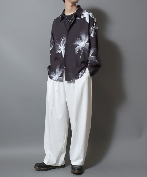 ANPAS（アンパス） ワイドパンツ スラックス Center-Press 2-Tuck Wide