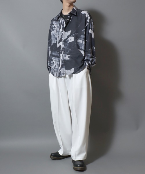 ANPAS（アンパス） ワイドパンツ スラックス Center-Press 2-Tuck Wide