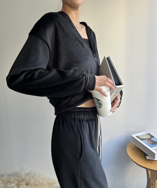 セットアップ 「セットアップ」ジップニットソーカーディガン＆パンツ レディース | LACーVERT | 18