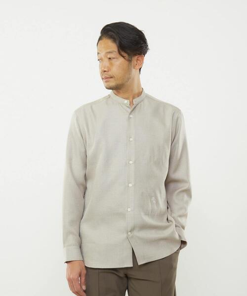 MEN'S MELROSE シャツ ウーリーバンドカラーシャツ メンズ : ZOZOTOWN