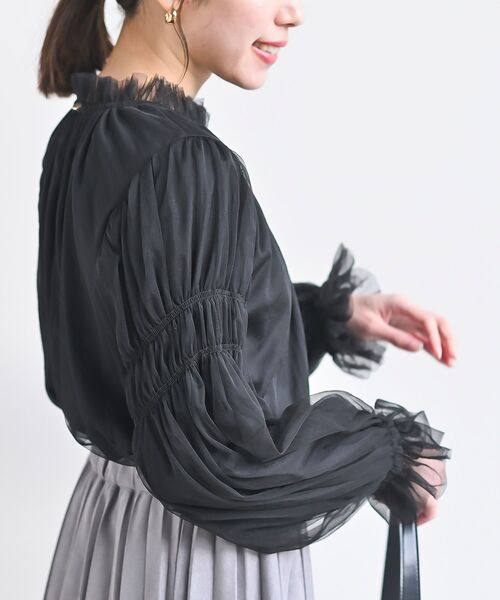 r・p・s シャツ ブラウス チュールハイネックブラウス レディース 