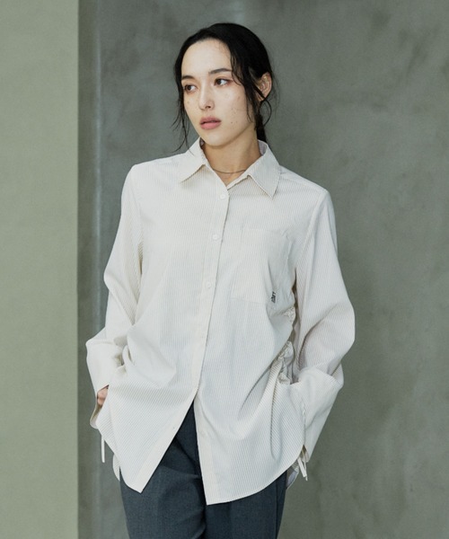 ブラウス シャツ 「Formeque」ワイドスリーブシャーリングシャツ レディース
