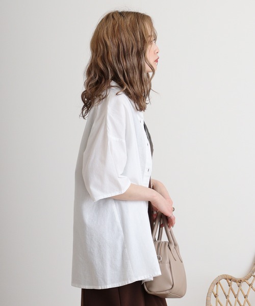 Emago ブラウス シャツ EMAGO 鳥ボタン付きシャツ レディース