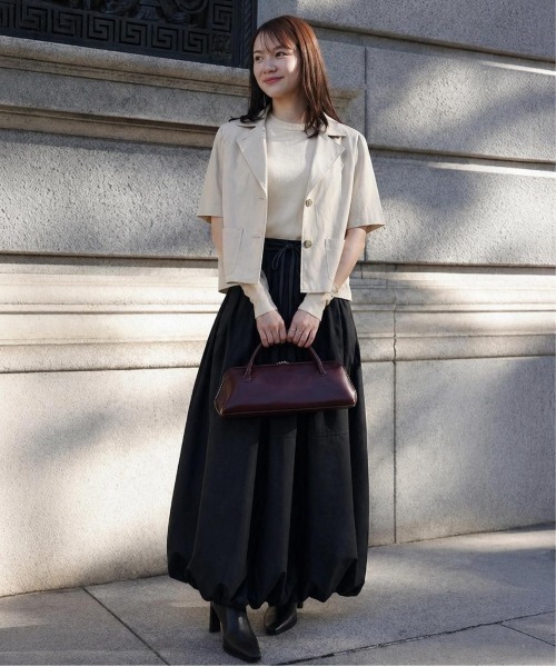 【EIKO KONDO】変形 バルーン スカート 光沢感 日本製 ブロンズ F BLANC FICELLE スカート バルーンスカート ロング丈 : ZOZOTOWN Yahoo