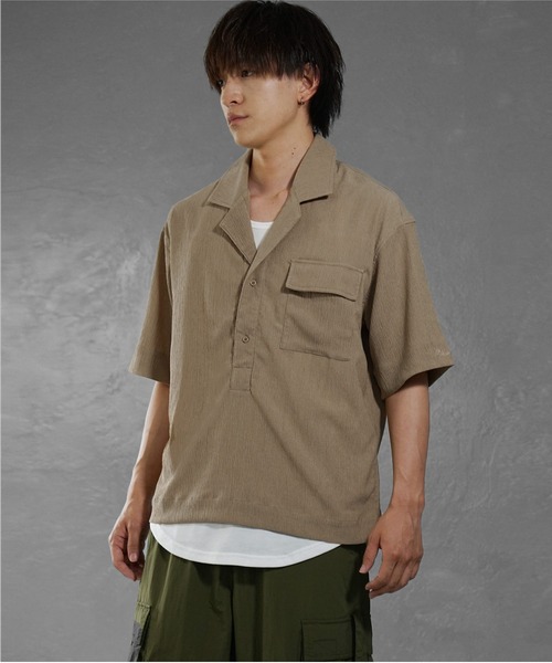 新品未使用 AURALEE リブニットポロシャツ 五分袖 MinoriTY（マイノリティ） ポロシャツ 「MinoriTY」楊柳5分袖