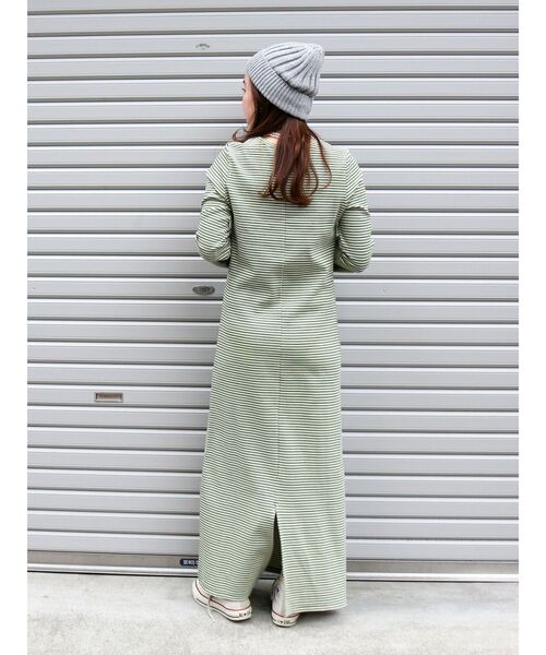 ワンピース 「WEB限定」フレアスリーブテレコフィットワンピース  