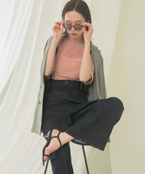 tシャツ シアーベロア５分袖トップス / 1215260800 レディース シアーベロア5分袖トップス | PROPORTION BODY DRESSING