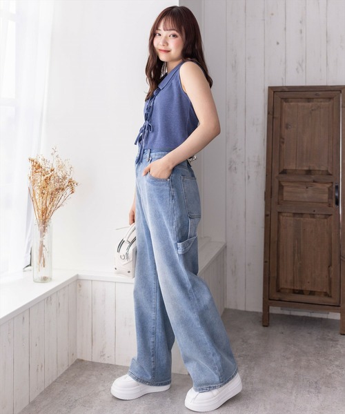 夏のファッション性はゆったりとしていて痩せているデニムパンツ