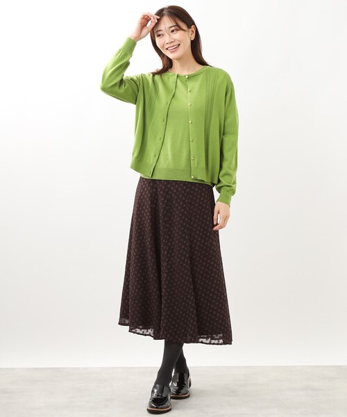 ビアズリー】ドットツイードフレアーワンピース BEARDSLEY（ワンピース