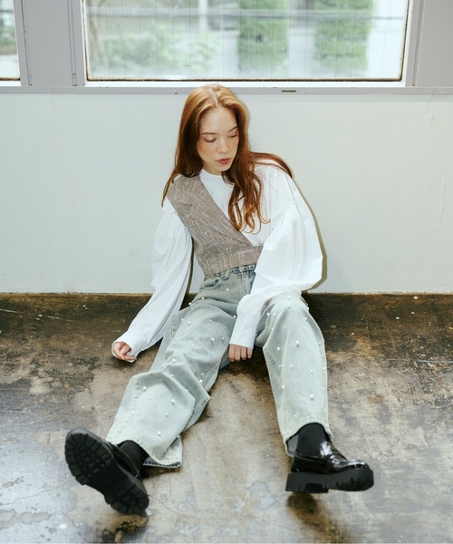 terrace ベスト ジレ ショートアシメベスト レディース : ZOZOTOWN