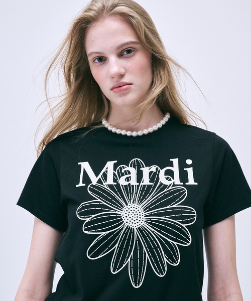 Mardi Mercredi tシャツ SLIM TSHIRT FLOWERMARDI レディース